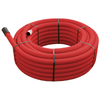Kabelrør dobbelvegg m dragtråd Rød 50/42 Ring 50 m