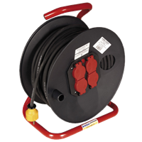 Kabeltrommel 3g1,5 mm2, 3 uttak, 25 m