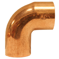 Albue 90° med 1 muffe kapillar 18 mm