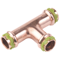T-rør med 3 muffer, V-press kobber 12 mm