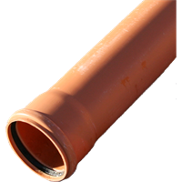 Avløpsrør PVC, SN8, rødbrun 1000 mm, 110 x 3,2 mm