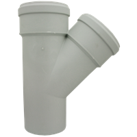 Gren 45° 45° med 2 muffer, Silere 58 mm x 58 mm