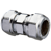 Skjøteunion FPL med 2 kuplinger, forkrommet, 8 mm