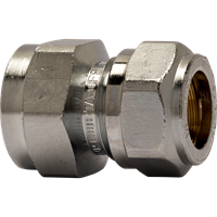 Union FPL med 1 kupling x innvendig, forkrommet, 10 mm x 3/8"