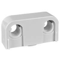 Rørklamme hvit, dobbel, Snap, Faluplast, 40 cc, 12/15 mm