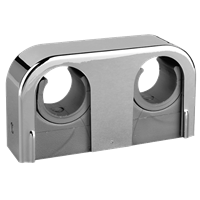 Rørklamme krom, dobbel, Snap, Faluplast, 40 cc, 18/22 mm