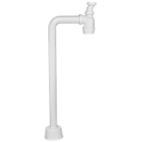 Vannlås f. servant, vinklet rør, hvit, gulv, Falu. 40 mm x 1 1/4"