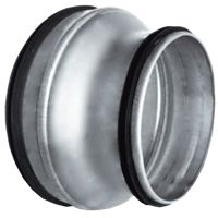 Reduksjon nippel/nippel, sentrisk ventilasjon, 125-100 mm